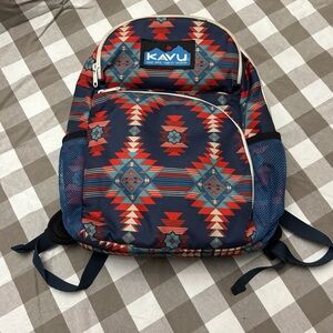 KAVU Geometric Backpack - Red and Navy